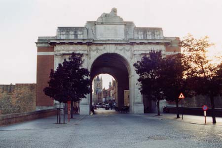The Menin Gate, Ypres looking towards the Square and Cloth Hall