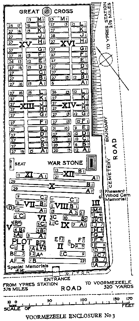 Plan of Voormezeele Cemetery