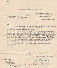 Imperial War Graves Commisson letter