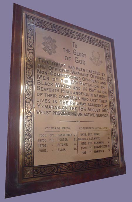 Memorial tablet, St Andrews Church, Bangalore