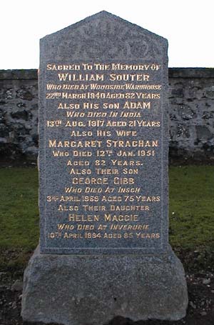 The Souter family headstone, Kennethmont