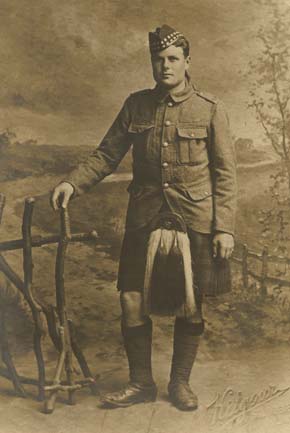 Pte William Milne, photographed at Huntly
