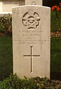 The grave of Sgt Lawrance Rowe, RCAF